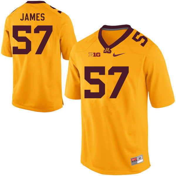 Men #57 Cameron James Minnesota Golden Gophers College Football Jerseys Sale-Gold